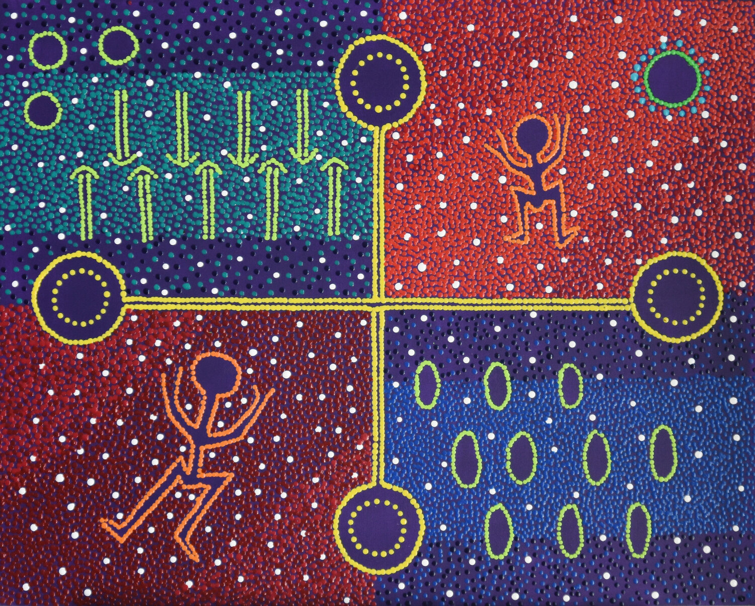 Rencontre tribale Françoise SUZANNE Original painting for sale