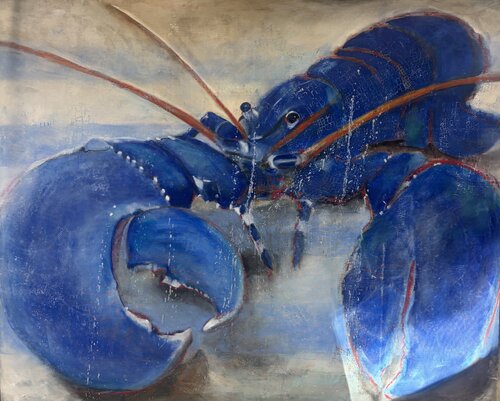 Lobster in blue von Vreni Knott, Malerei kaufen auf Select