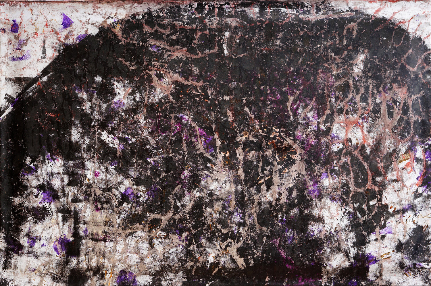 "TRACES OF MAKING ......." (DRILLED INTO BLACK) Christoph Robausch Original painting for sale