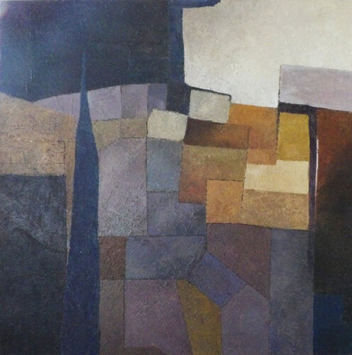 Le cyprès bleu by J-Claude Bernard, Painting for Sale on Select