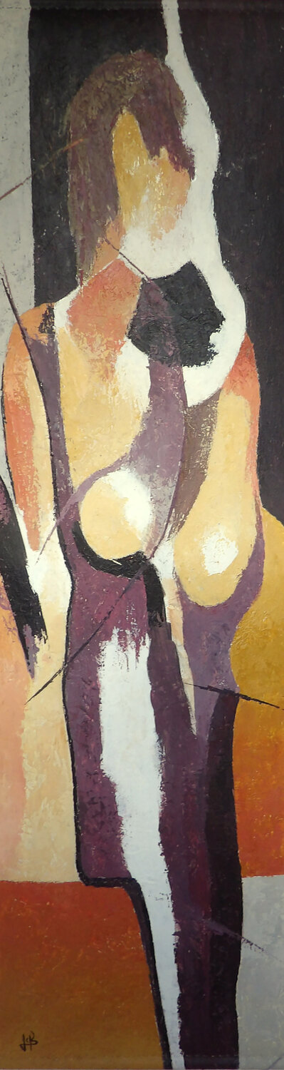 Rencontre boisée J-Claude Bernard Original painting for sale