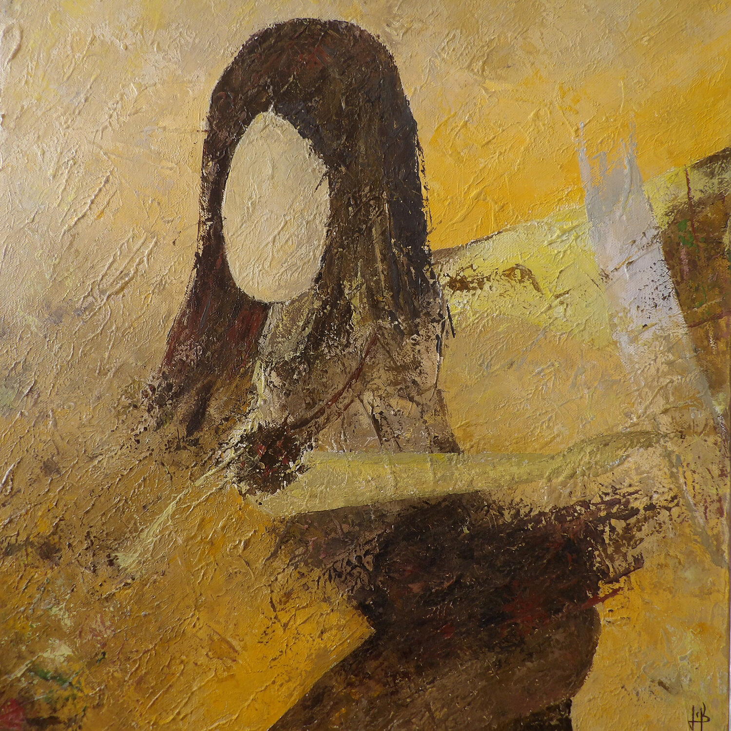 La patineuse . J-Claude Bernard Original painting for sale