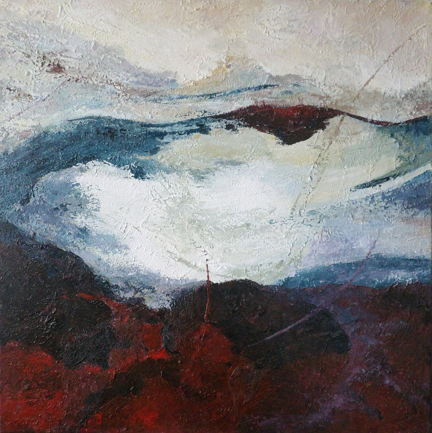 Au dessus des nuages J-Claude Bernard Original painting for sale