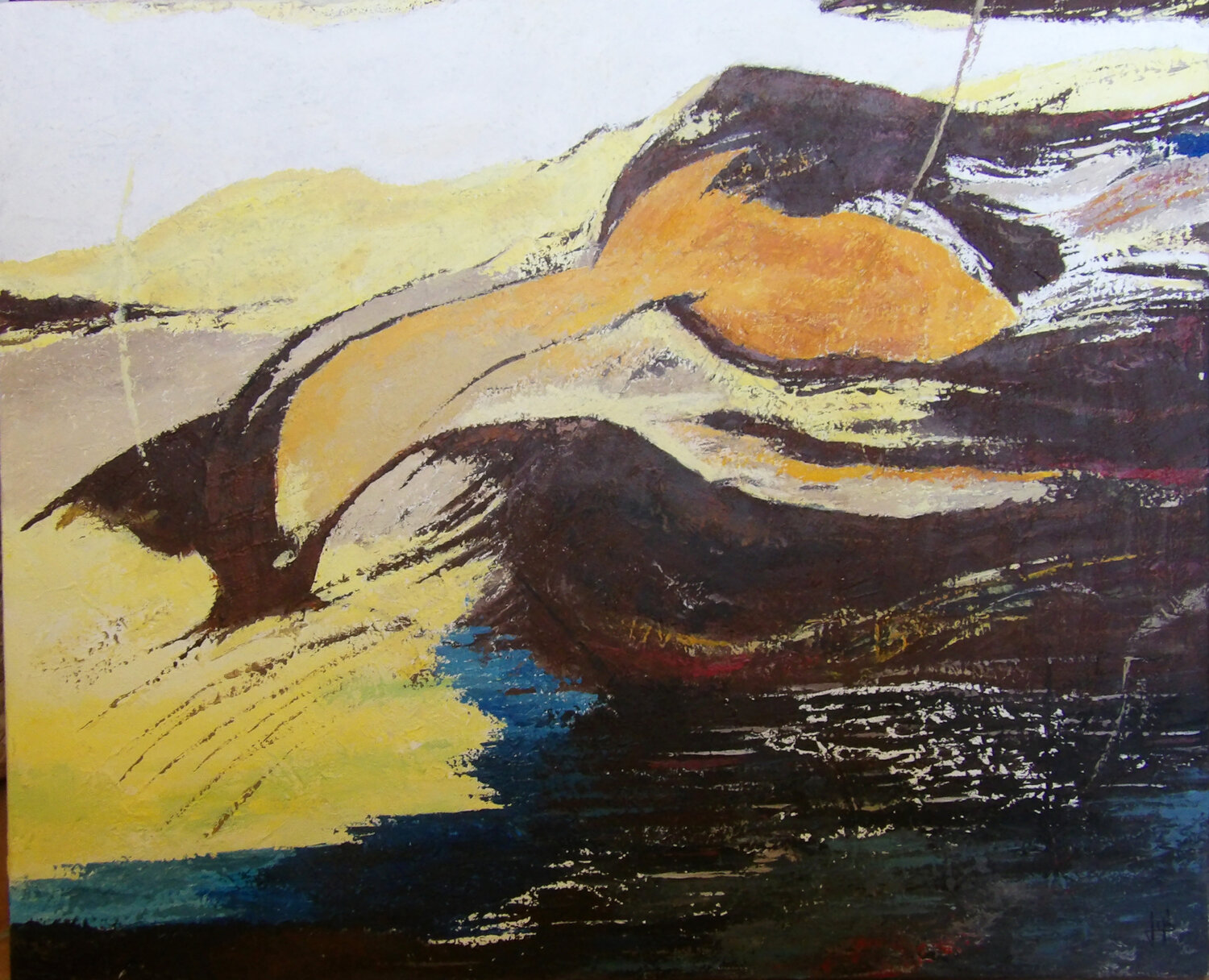 L'oiseau guetteur J-Claude Bernard Original painting for sale