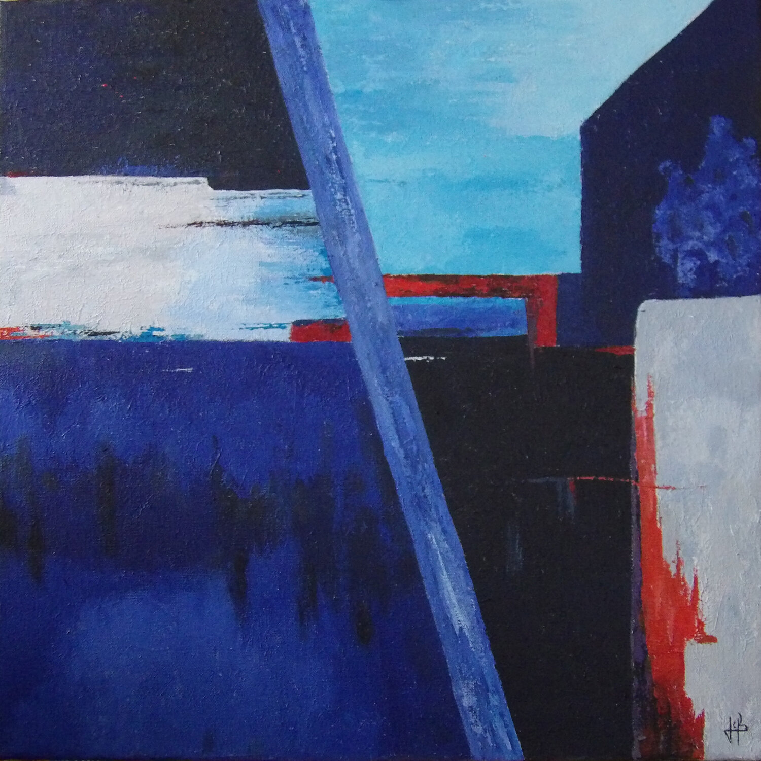 Aux pieds du monument J-Claude Bernard Original painting for sale