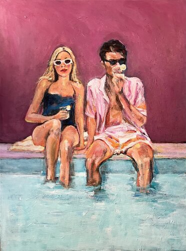 POOL PARTY by Elisabetta Schlegel, Painting for Sale on Select