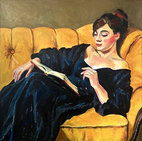 HOLIDAY READING by Elisabetta Schlegel, Painting for Sale on Select