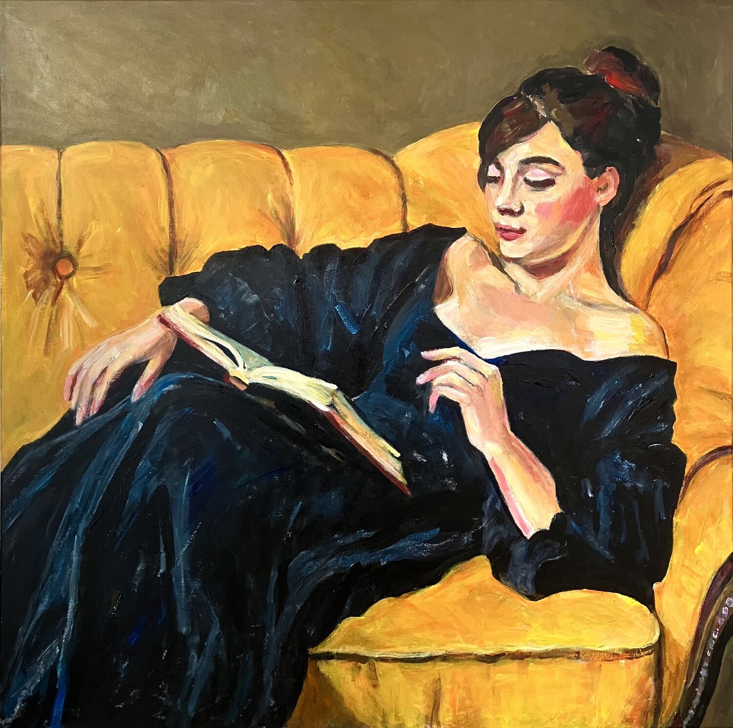 HOLIDAY READING Elisabetta Schlegel Original painting for sale