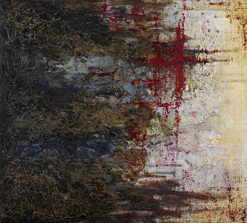 Golgotha – Light Standing Before Shadows by Predună Cristinel, Painting for Sale on Select