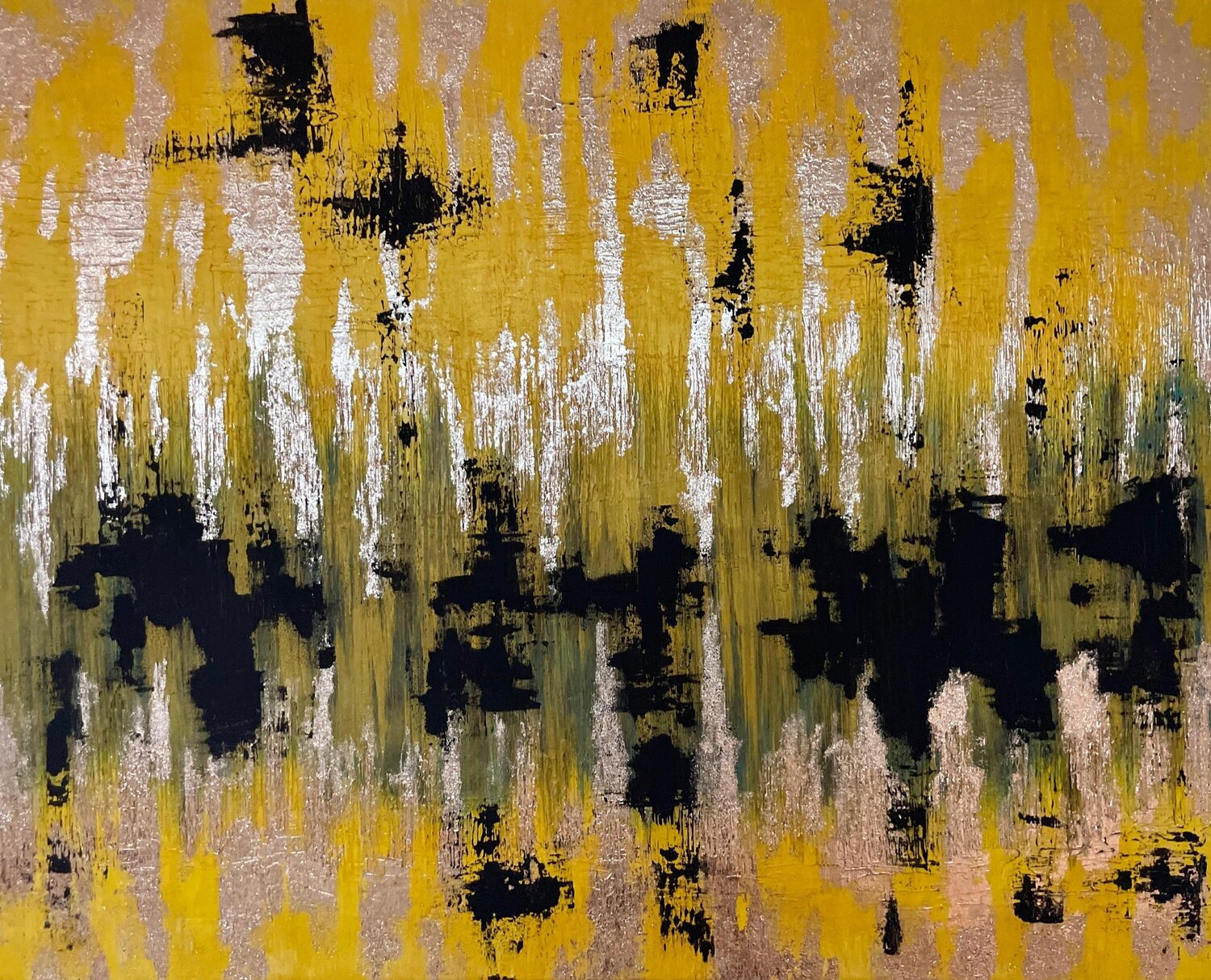 Black Ember in Metallic Pulse Joyce Tan Original painting for sale