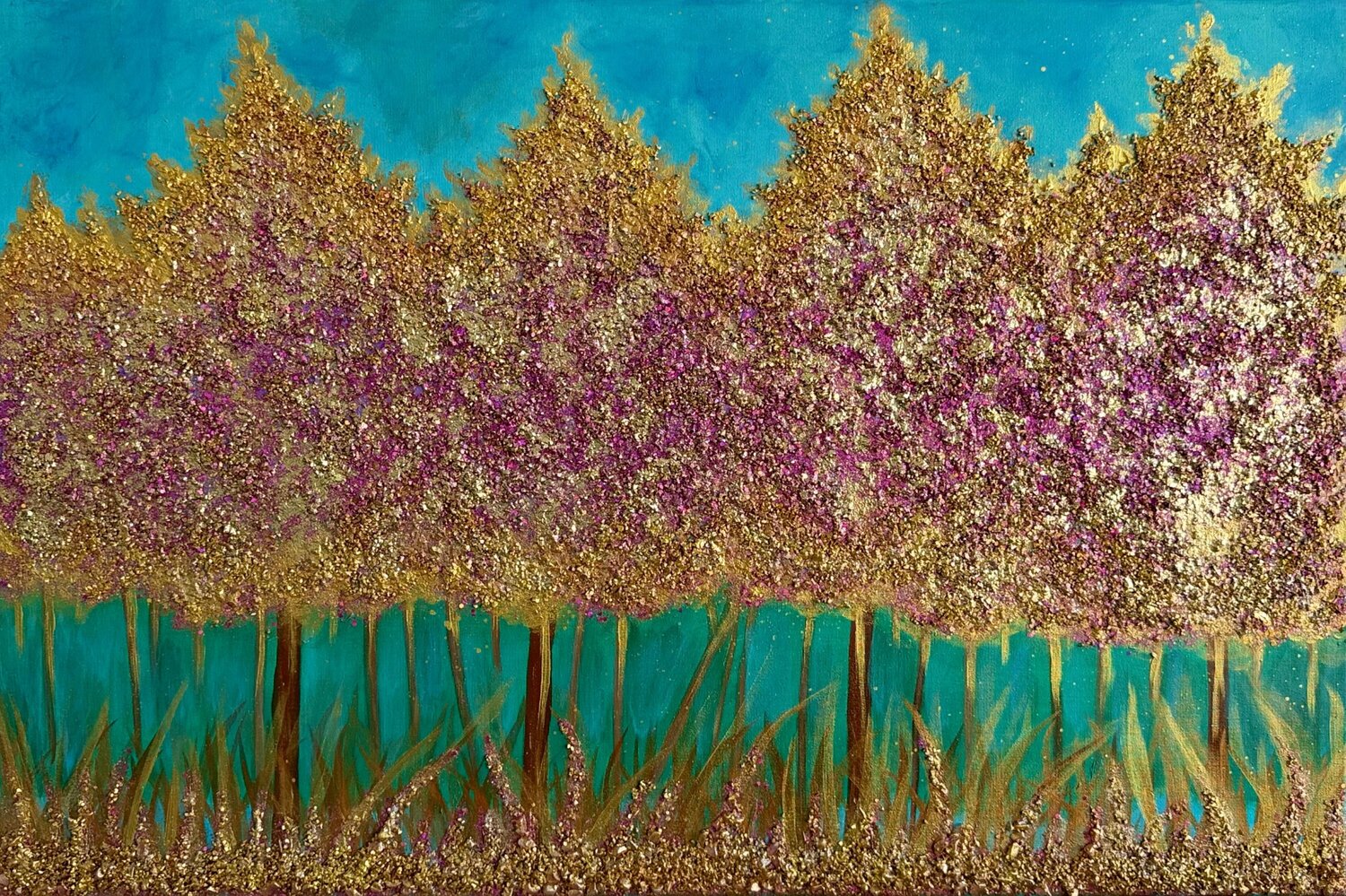 Enchanted Glitterwood Joyce Tan Original painting for sale