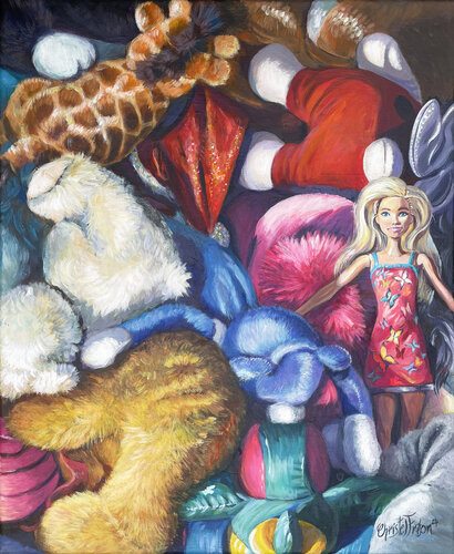 La fille en rose by Christel Fréon, Painting for Sale on Select