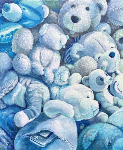 L'heure bleue by Christel Fréon, Painting for Sale on Select