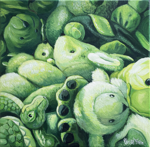 Vert et Vers by Christel Fréon, Painting for Sale on Select