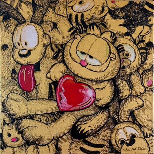 I love Garfield by Christel Fréon, Painting for Sale on Select