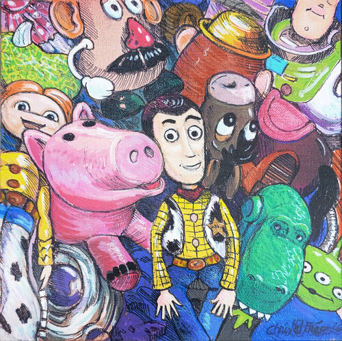 Les jouets sont nos amis von Christel Fréon, Malerei kaufen auf Select