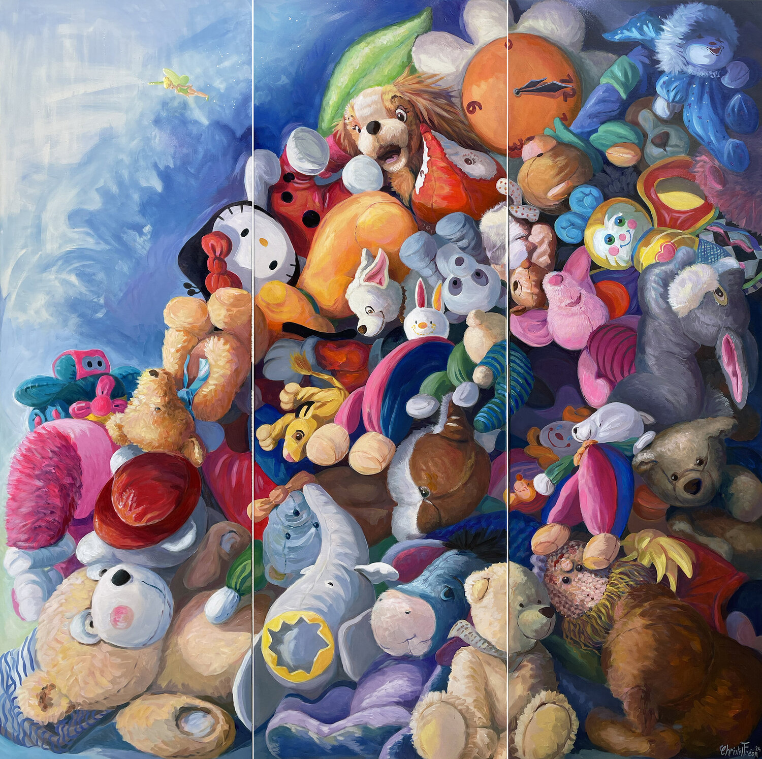 Les jouets du placard Christel Fréon Original painting for sale