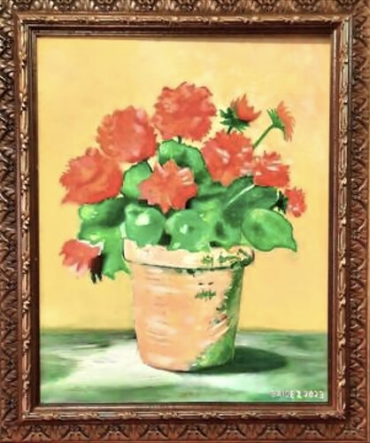 Geranios by José Báidez González, Painting for Sale on Select