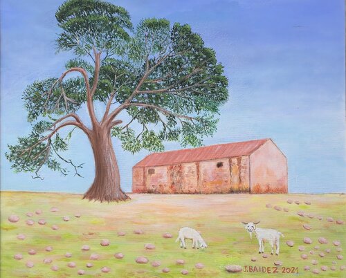 Pino del la Era.Casasola. ALCADOZO. Albacete by José Báidez González, Painting for Sale on Select