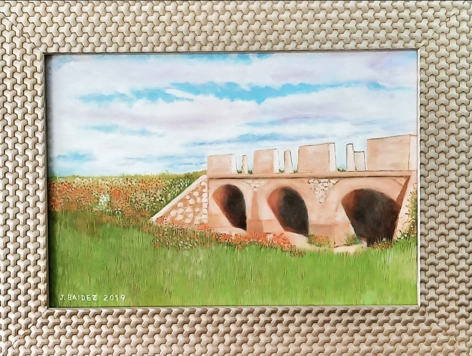 PUENTE DE LOS TRES OJOS. ALCADOZO José Báidez González Original painting for sale
