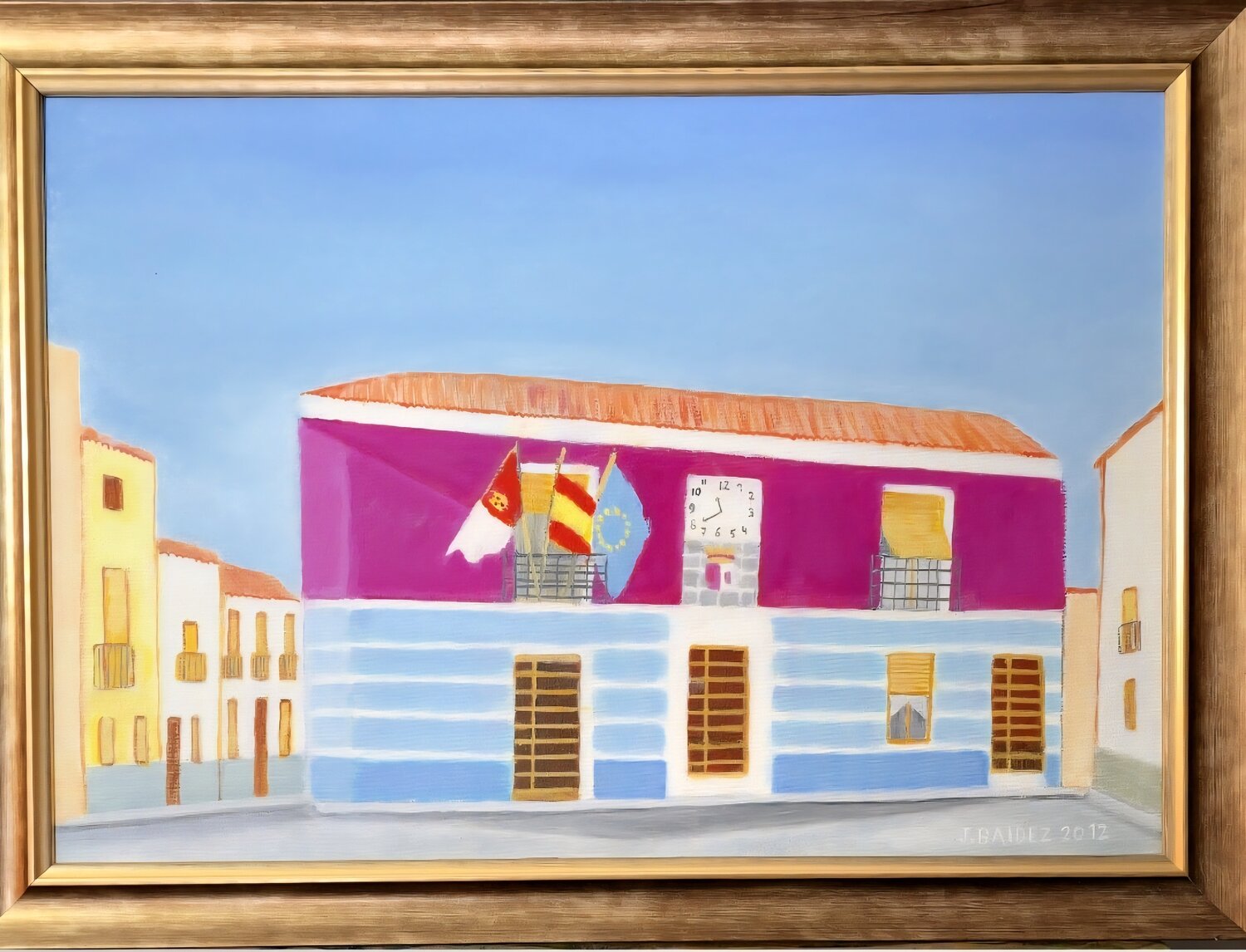 Ayuntamiento de Colores. José Báidez González Original painting for sale