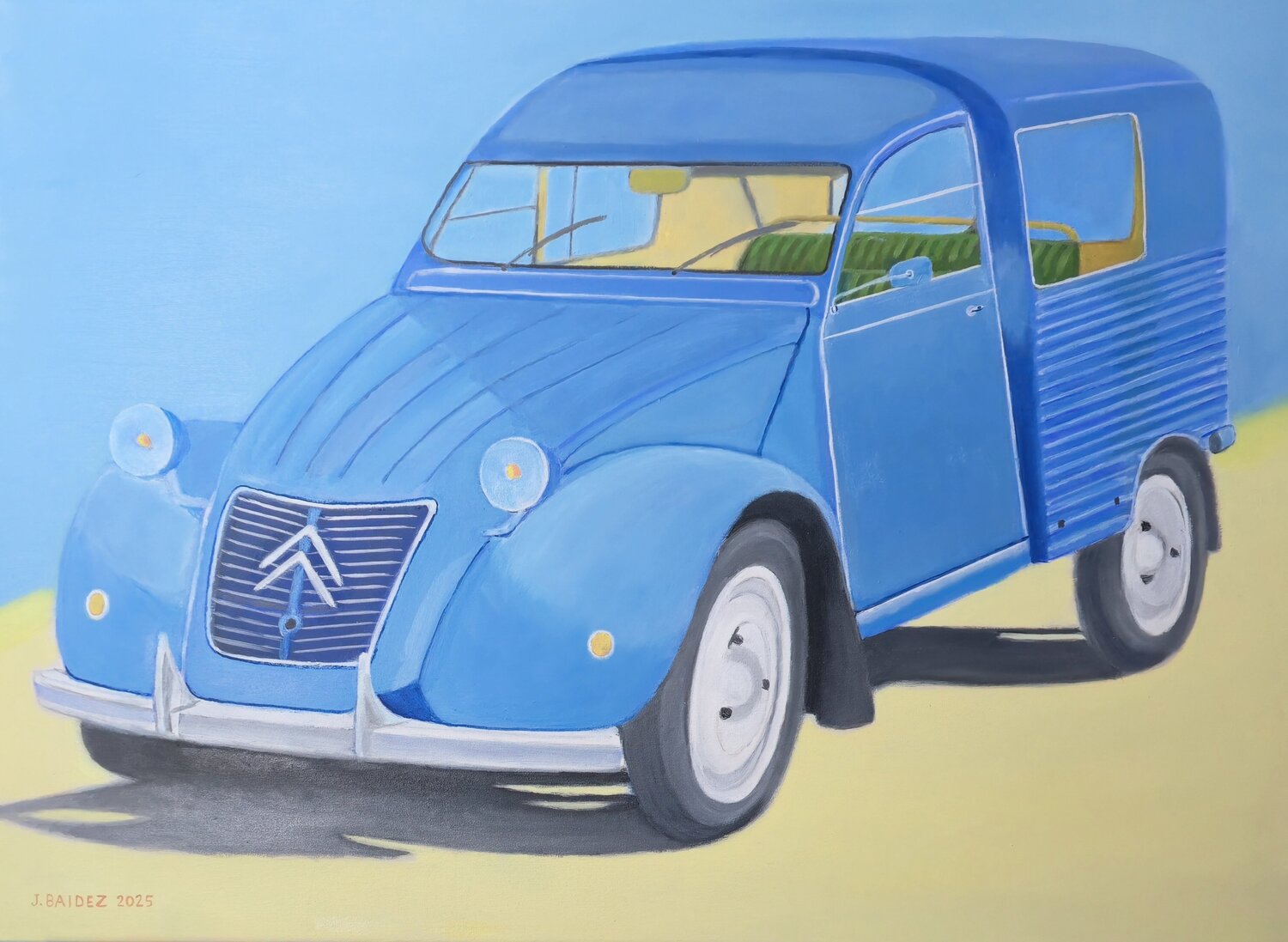 Citroën 2 cv AK 400 José Báidez González Original painting for sale