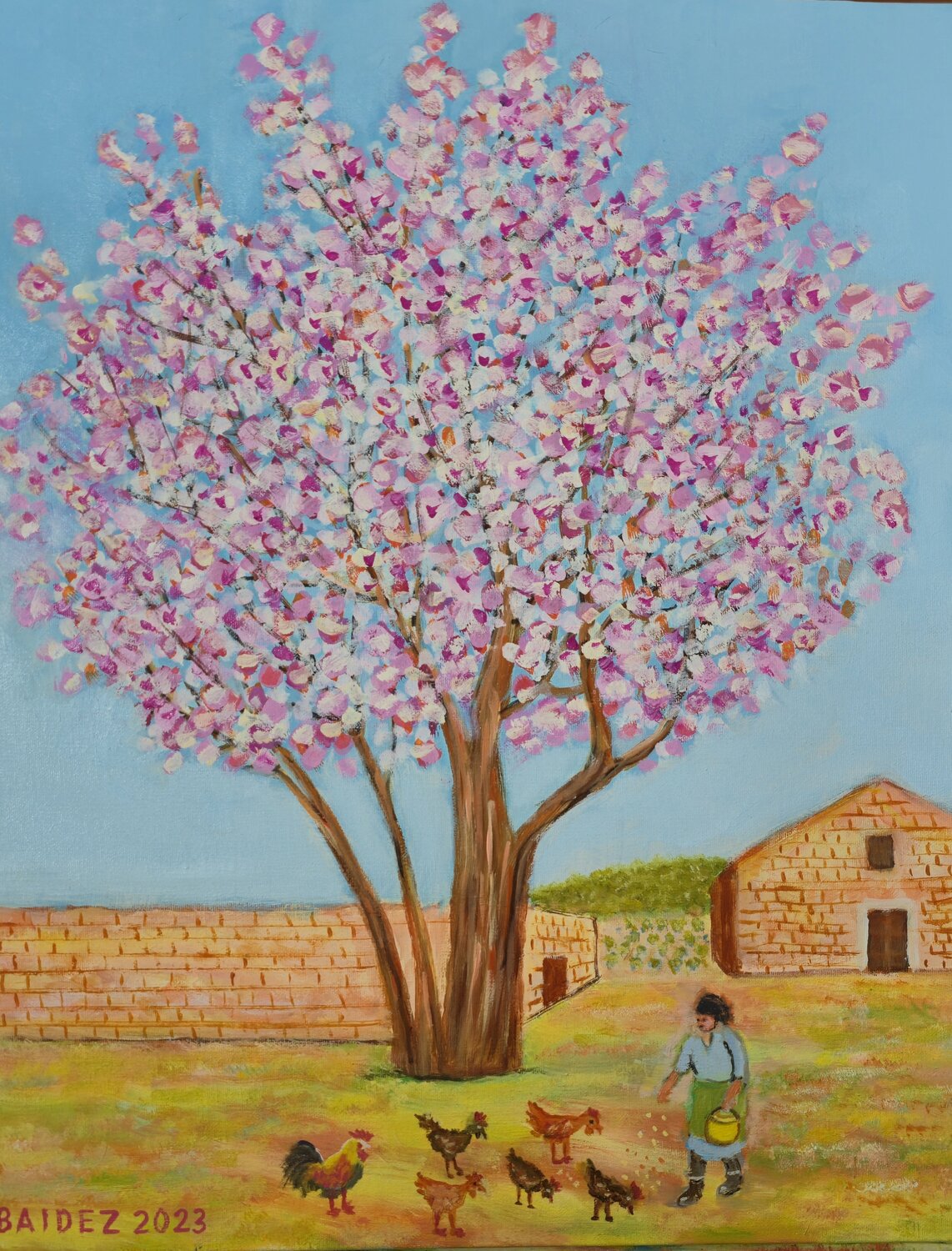 Almendro del Molinar. ALCADOZO. José Báidez González Original painting for sale