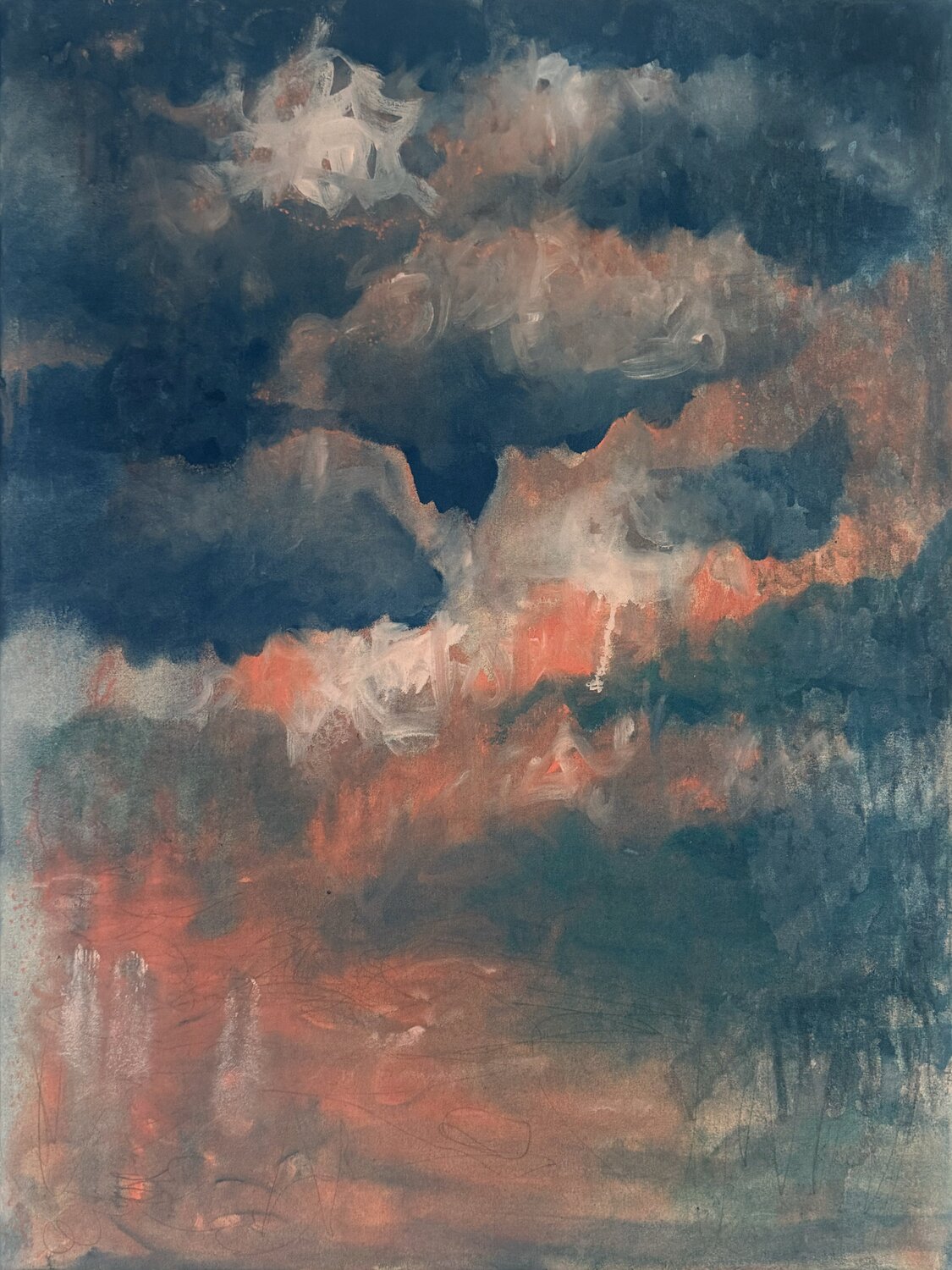 sunset swim Caitlin Schumacher Original painting for sale
