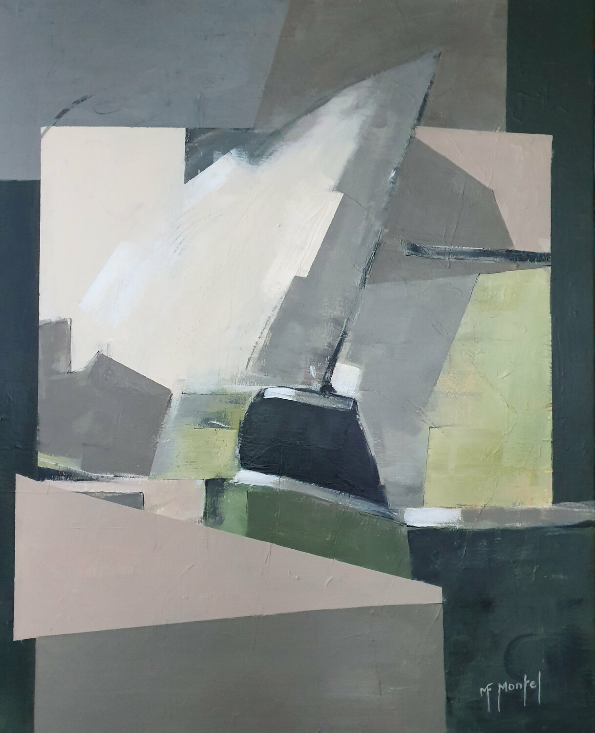 Abstraction nautique Fanou Montel Original painting for sale