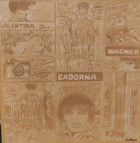 "Valentina nel metrò" by Reginaldo Albanese, Painting for Sale on Select
