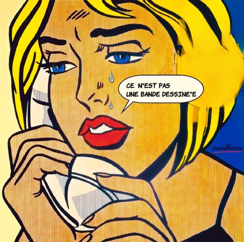 “Ce n’est pas une bande dessinée II – Silent Tears”   Arte digitale su metallo Dibond con finitura in plexiglass  Opera unica, non replicabile by Reginaldo Albanese, Painting for Sale on Select