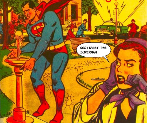 ceci n’est pas  Superman Arte digitale su metallo Dibond con finitura in plexiglass Opera unica, non replicabile. von Reginaldo Albanese, Malerei kaufen auf Select