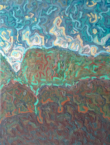Vision panoramique du Piton des neiges pour l’œil droit by Victor Abel, Painting for Sale on Select