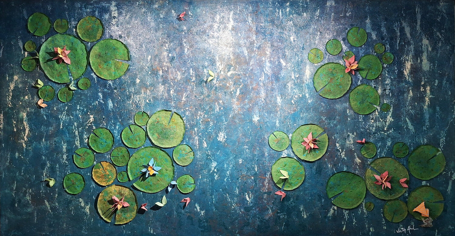 Nymphéas-Rorschach en ré majeur Victor Abel Original painting for sale