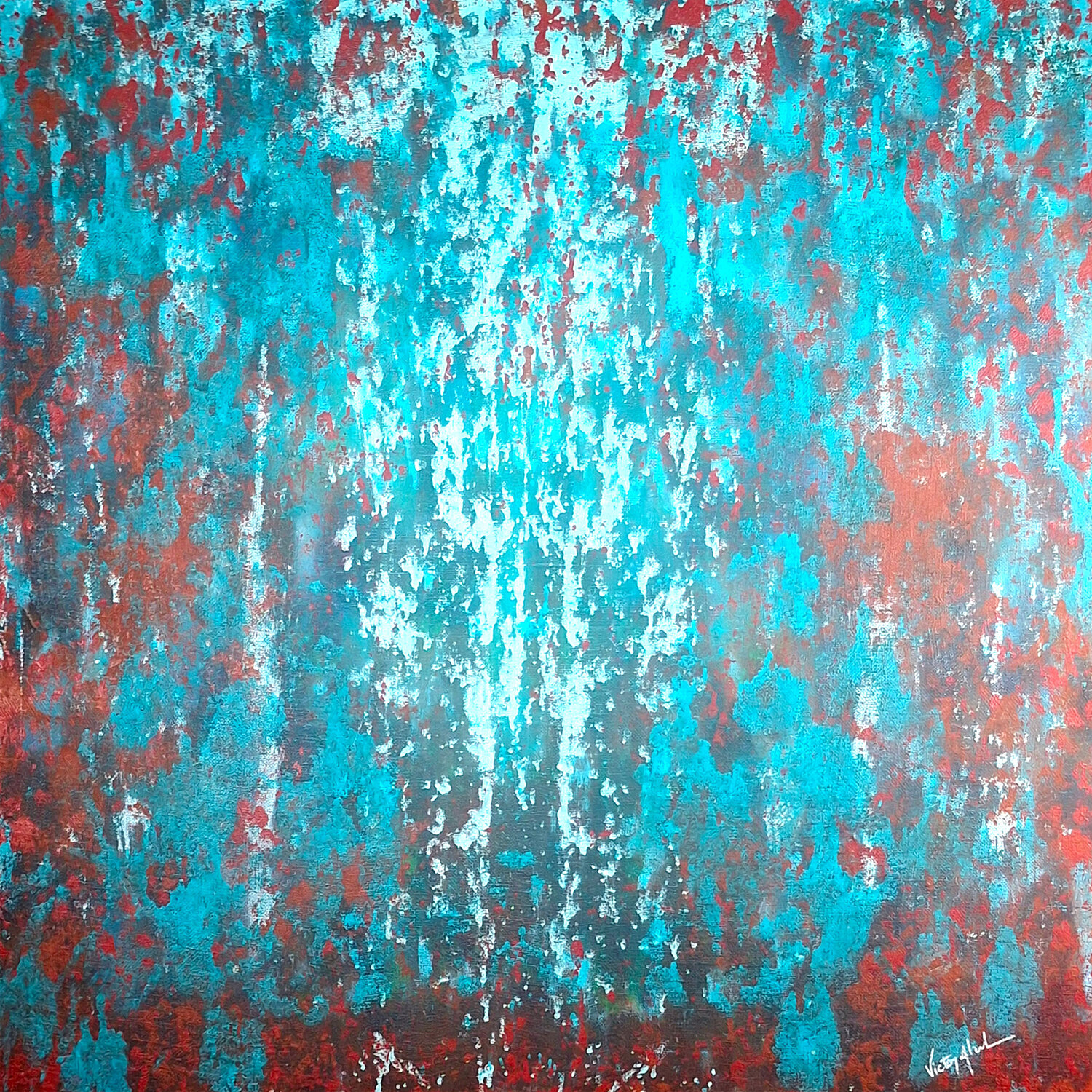 Mur d'atelier mal entretenu Victor Abel Original painting for sale