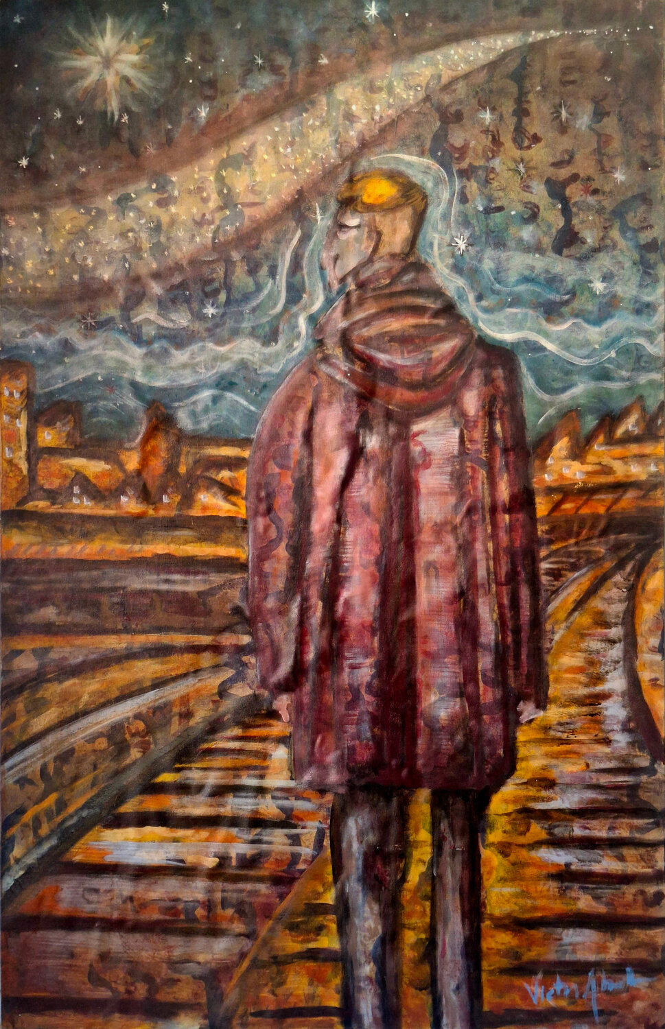Last man in Europe Victor Abel Original painting for sale