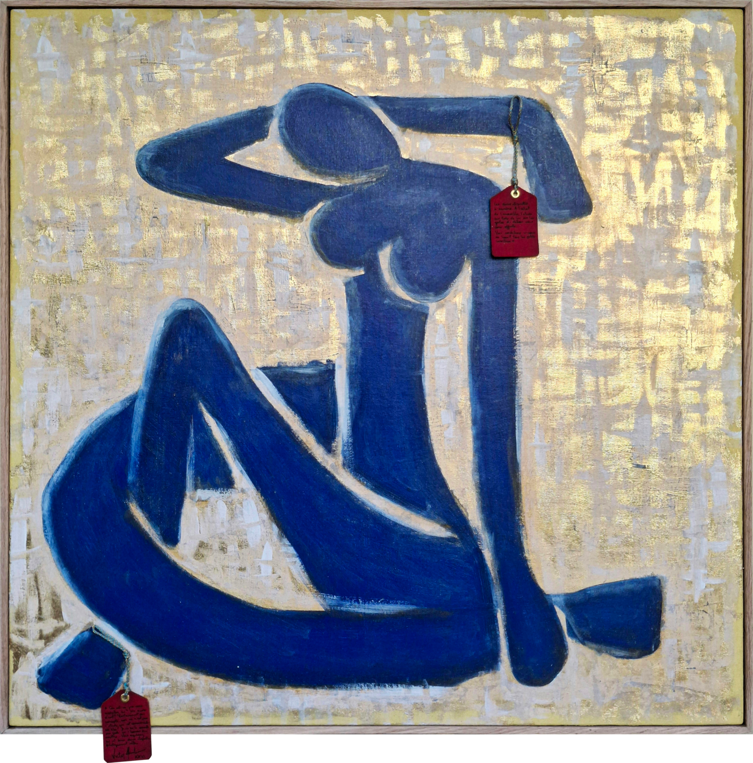 Pieds & mains liés par les petits caractères Victor Abel Original painting for sale