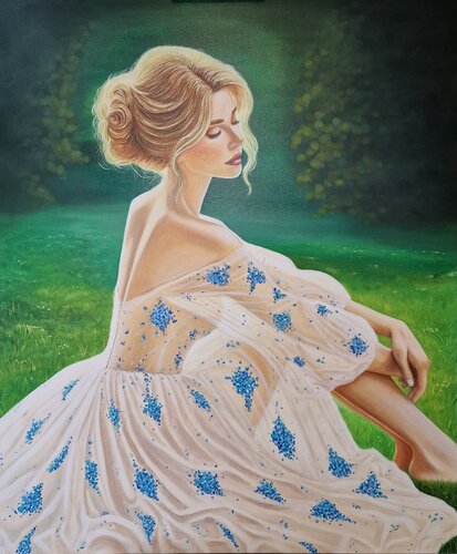 Graceful Stillness by Victoria Shul, Painting for Sale on Select