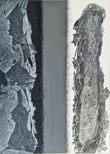 Between Black and White by Victoria Shul, Painting for Sale on Select