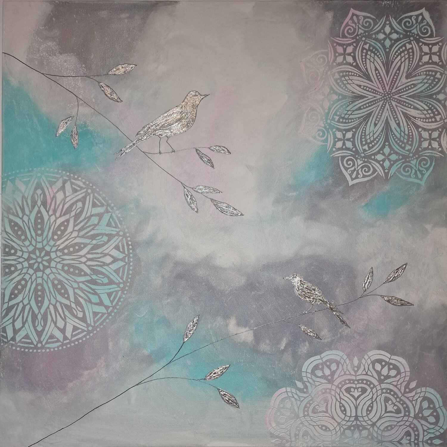 Silver Birds Victoria Shul Original painting for sale