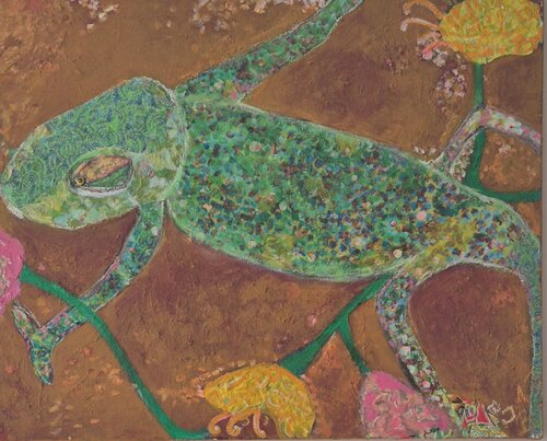 Das Chamäleon by Judith Breuer, Painting for Sale on Select