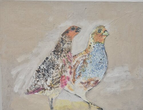 das gefährdete Perlhuhn von Judith Breuer, Malerei kaufen auf Select