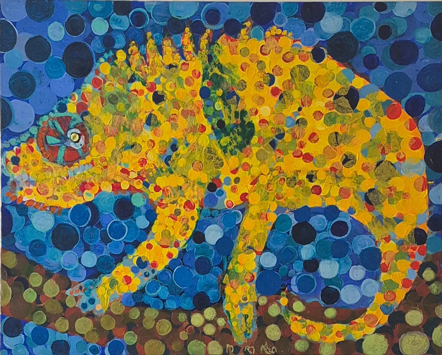 Das Chamäleon Judith Breuer Original painting for sale