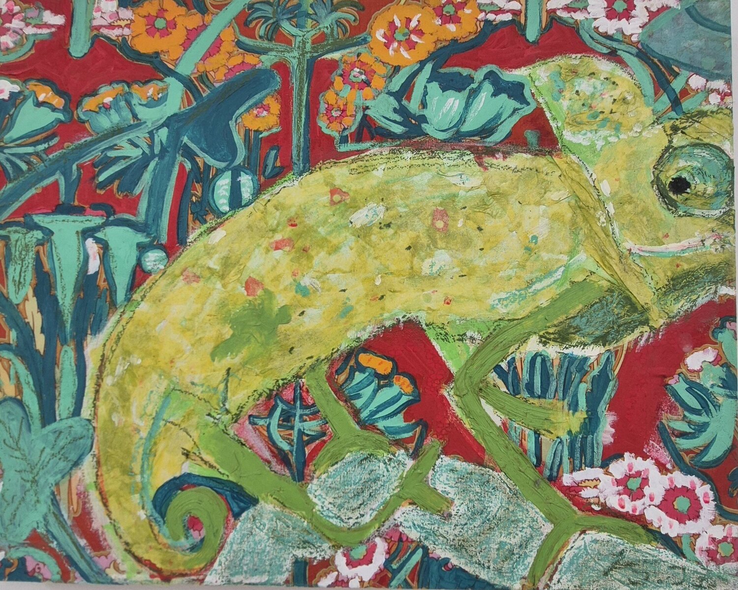 Das Chamäleon Judith Breuer Original painting for sale