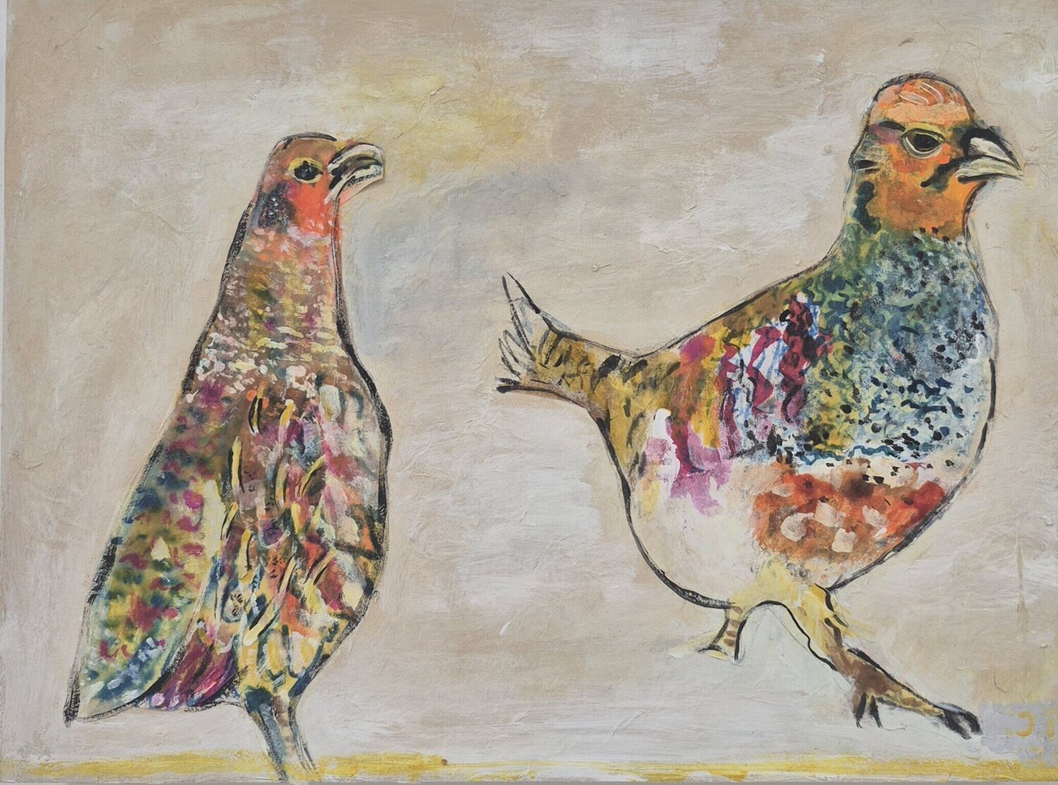 das Perlhuhn Judith Breuer Originalgemälde zu verkaufen