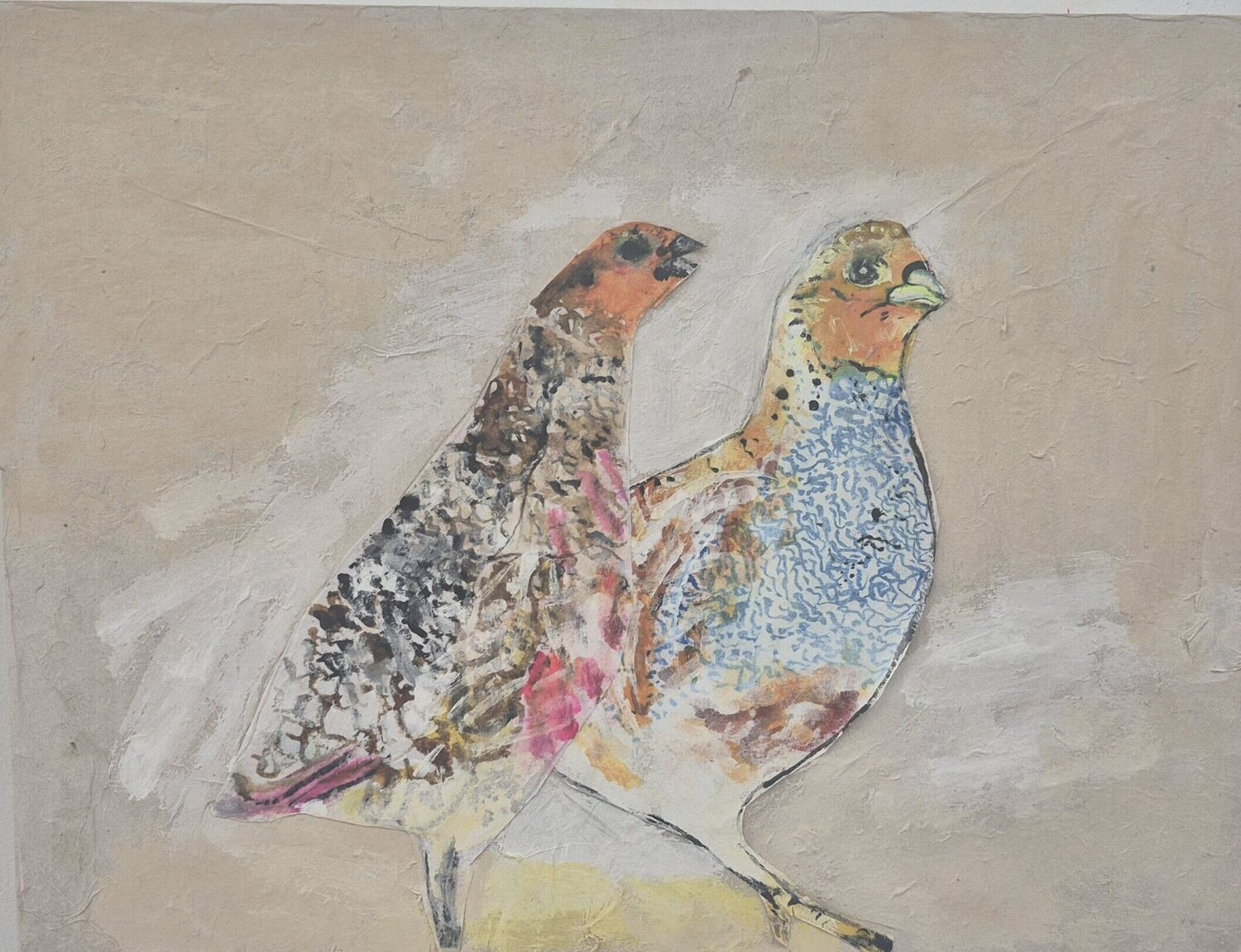 das gefährdete Perlhuhn Judith Breuer Originalgemälde zu verkaufen