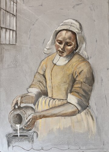 The Milkmaid — contemporary reinterpretation by NIENKE VISSCHER, Painting for Sale on Select
