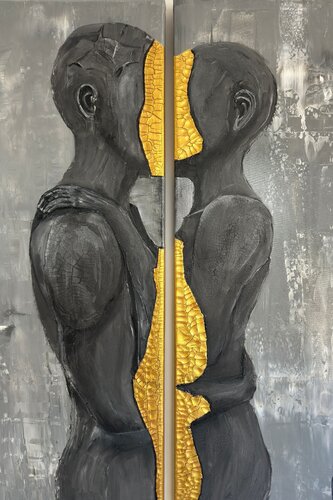 Give & Receive — AGAPE Series | Sculptural Diptych (No. 1 of 5) by NIENKE VISSCHER, Painting for Sale on Select
