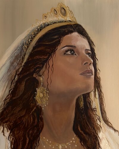 Esther – Craquelure – Courage to Risk’ by NIENKE VISSCHER, Painting for Sale on Select