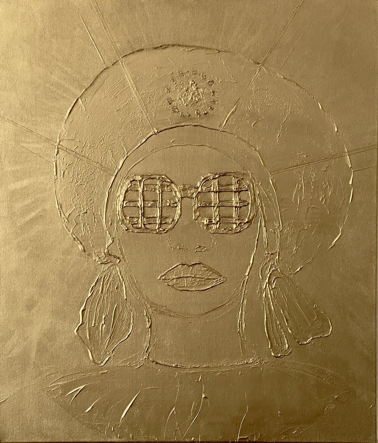 Golden Lady — Cape Town Observed NIENKE VISSCHER Original painting for sale